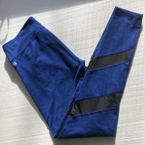 Fabletics Royal Blue/Black Mesh Full Length High Rise